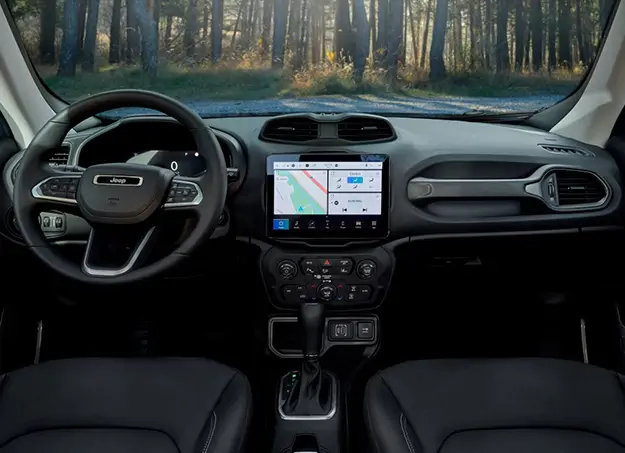 Intérieur du Jeep Renegade Hybride avec écran tactile central